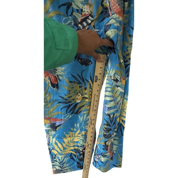 Maeve Anthropologie The Colette Tropical Print Pants Size 6 - Picture 9 of 11
